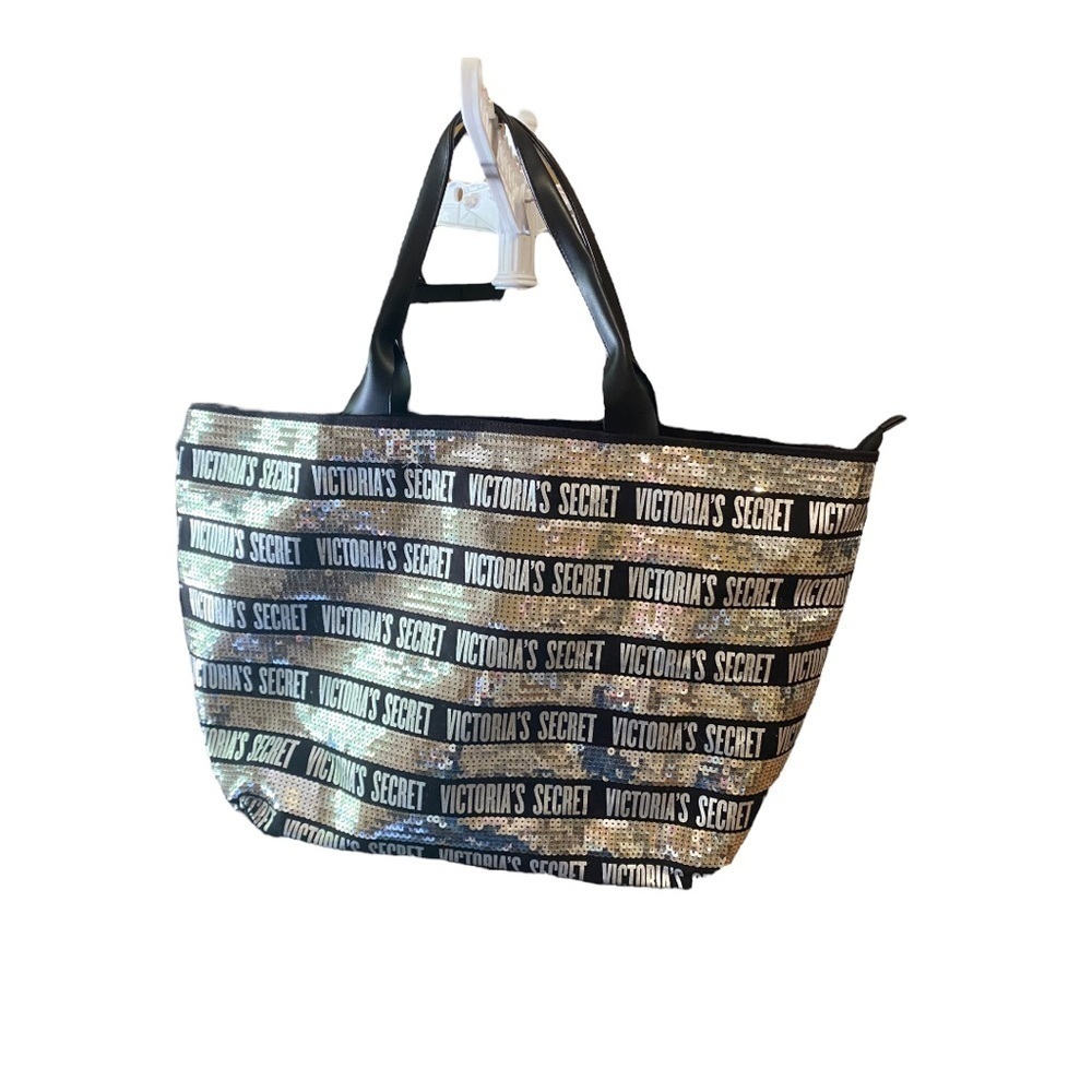 Victoria’s Secret sequin large tote black and silver